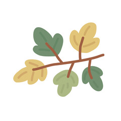 Leaves Branch in Flat Illustration for Nature and Botanical Theme