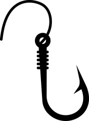 Fishing hook silhouette vector. Fishing , Fish hook, Bass fishing hook. Sport fishing icon vector design template