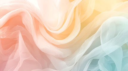 Soft, flowing pastel gradients in pinks, yellows, and light blues, evoking a sense of calm and tranquility.
