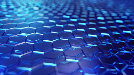 Obraz premium Blue hexagonal grid pattern