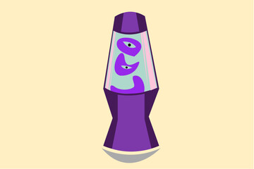 Larva lamp icon with abstract liquid concept forming eyes. Vector illustration.