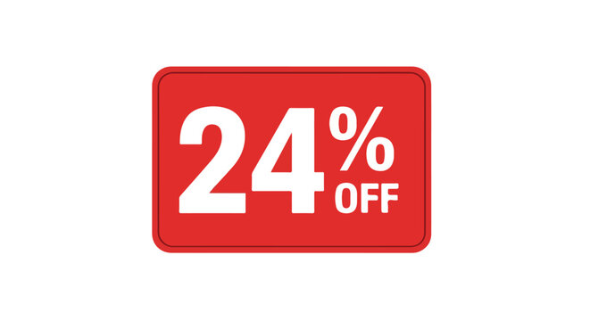 Attractive promo graphic, 24 percent off sale in bold letters, beckoning customers to take advantage of a special deal.  A simple but effective