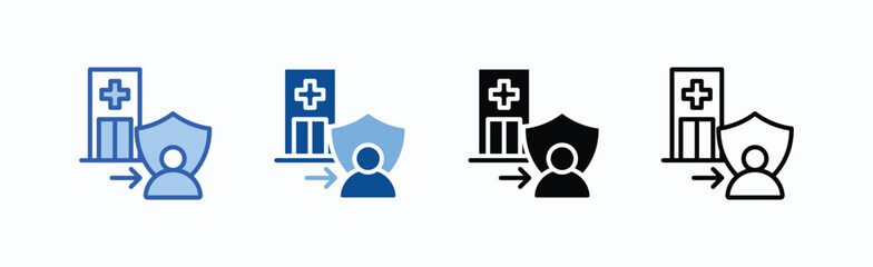 Outpatient Icon Sheet Multiple Style Collection Isolated Vector