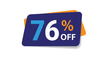 Attractive seventy six percent off banner featuring bright color scheme for promotional campaigns and seasonal sales incentives