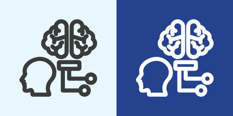 Machine Learning Icon Set in Black and White Outline Style