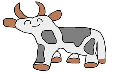 badly drawn funny cartoon cow