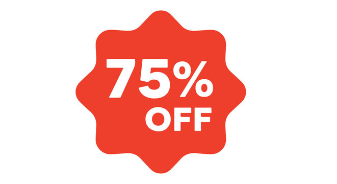Seventy-Five Percent Discount Emblem: A Vivid Orange Graphic for Sales Promotions, Clearance and Affordable Products
