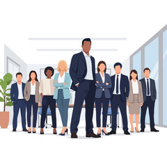 Fototapeta premium Diverse Business Team Standing Together in Modern Office.