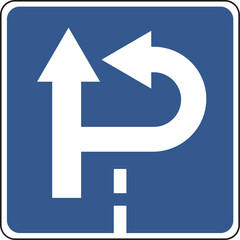 U-turn is permitted road sign. road sign with arrow. U-Turn road sign. U Turn Arrow. return arrow icon, simple go back sign vector u turn shape pointer flat design pictogram vector element