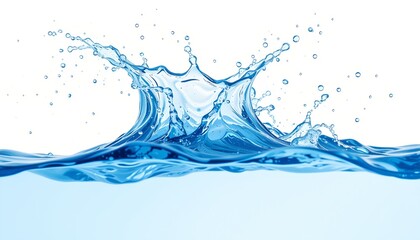 A dynamic and artistic display of water splashing upwards, creating a captivating moment. The clean lines and flowing forms capture the essence of movement and freshness
