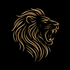 Fototapeta premium Luxury Gold Lion Vector Illustration