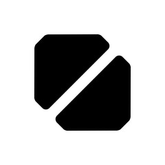 Abstract Geometric Split Square Design on White