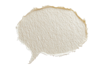 Handmade Torn Paper Speech Bubble Text Balloon Isolated on transparent background Remove png, Clipping Path, pen tool