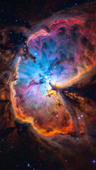 宇宙の神秘　彩りの星雲と星々の深宇宙背景