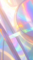 Iridescent Light Reflections on Glass, Abstract Mirror Beauty Background (Vertical)