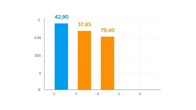 Dynamic Bar Chart Animation: Data Visualization of 53.94 Value on White Background