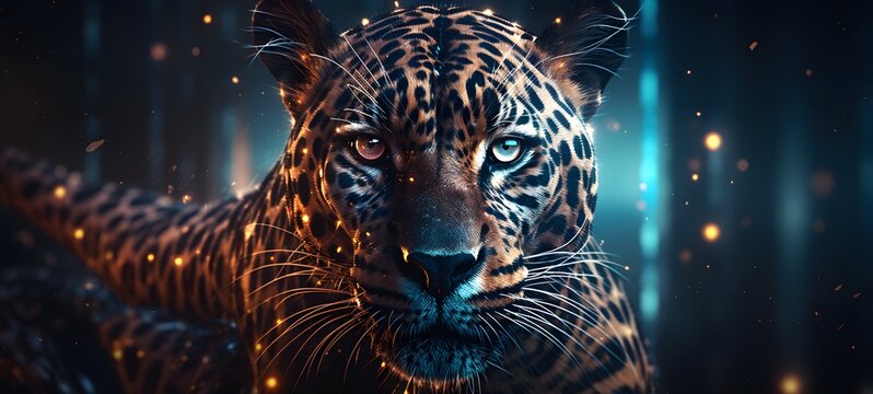 Pointillist grunge design of liger with abstract dotted pattern, ,generative AI