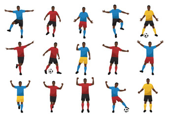 Dynamic Soccer Players A Collection of Action Poses in Diverse Outfits and Movements