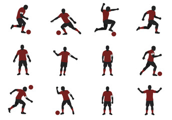 Silhouettes of Soccer Players in Action A Dynamic Collection