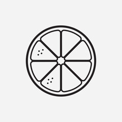 Obraz premium Citrus Delight: A simplistic illustration captures the essence of a juicy citrus fruit slice, perfect for conveying freshness and vibrancy.
