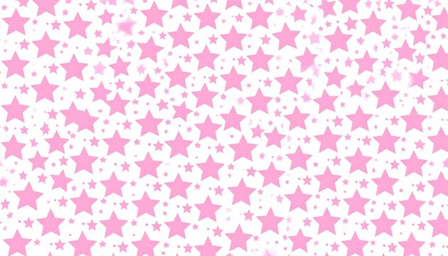 A cheerful pattern of numerous pink stars on a white background. - Powered by Adobe
