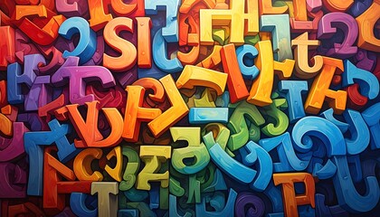 Colorful Alphabet Letters Background.