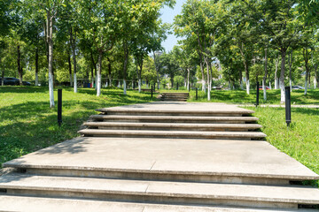 The terrace path is in the park.