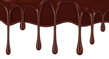 Delicious Dripping Dark Chocolate Syrup Transparent Border