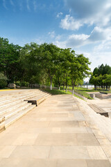 The terrace path is in the park.
