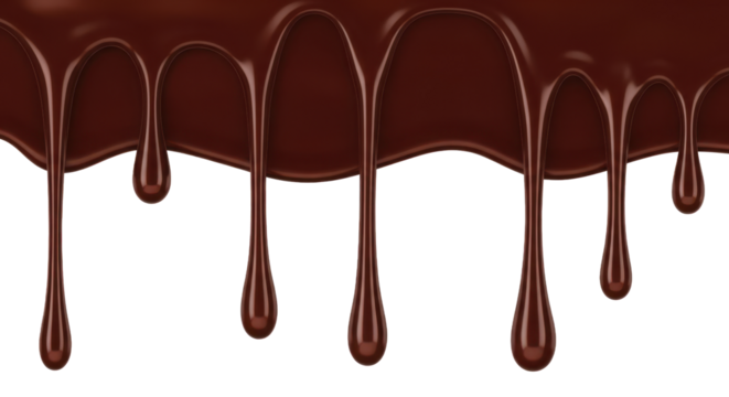 Delicious Dripping Dark Chocolate Syrup Transparent Border