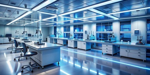 Obraz premium Modern laboratory interior with bright lighting and sleek design