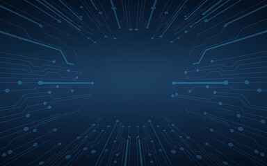 Digital technology concept: Abstract blue background with a data pattern and a light glow
