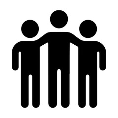 Group hug silhouettes icon with transparent background for support and community theme
