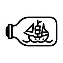Ship in a bottle icon with transparent background
