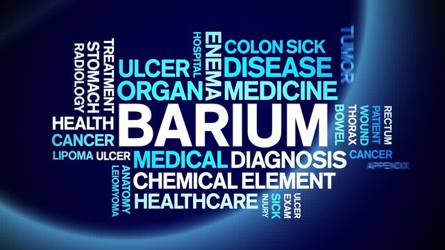 Barium animated word cloud-text design animation tag kinetic typography seamless loop.
