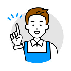 エプロン姿の男性のアイコン（ひらめく）
