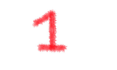 Simple red number one graphic highlighting first position or starting point clearly and vividly isolated on transparent background