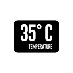 35° C, Temperature degrees celsius vector isolated on white background template