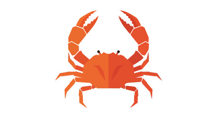 A stylized orange crab with its claws raised in a defensive or aggressive posture.