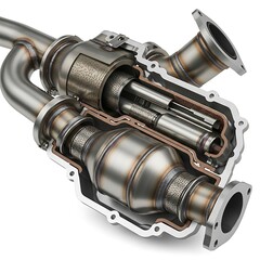 Internal View of a Catalytic Converter for Exhaust Emission Control.