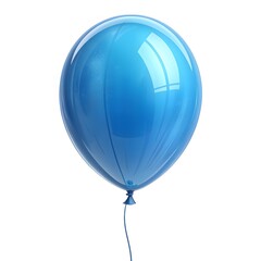 Obraz premium Single bright blue balloon floating against a clean white background
