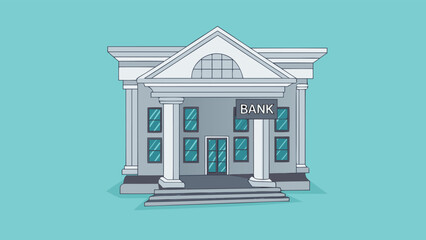 bank building vector illustration with flat design style

