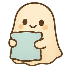 Little ghost with pillow cute