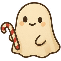 little ghost with candy Christmas