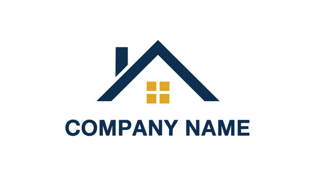 Modern house logo design with company name placeholder for real estate and property businesses