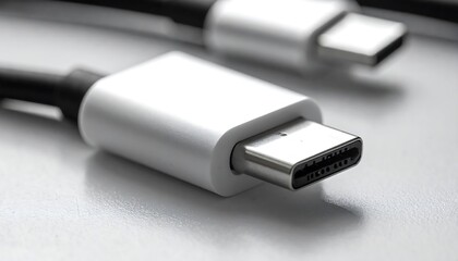 Fototapeta premium Closeup of Two USB-C Cables.