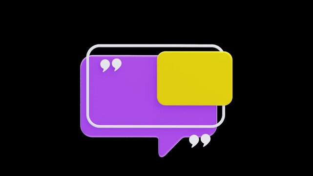 3D Animation of Comment Frame | Alpha Channel