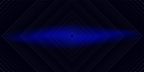Obraz premium 3D blue techno abstract background overlap layer on dark space with glowing dots shape decoration.