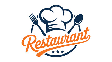 Chef hat spoon fork restaurant logo design for culinary businesses and food establishments