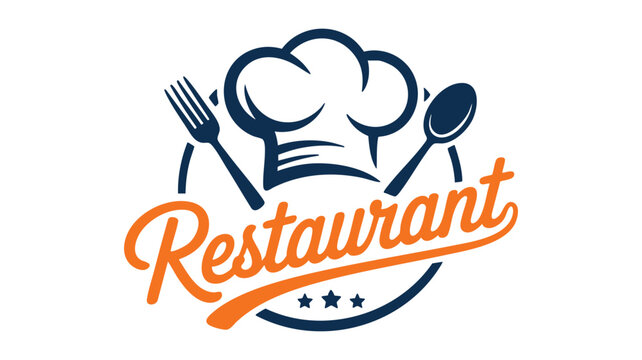 Chef hat spoon fork restaurant logo design for culinary businesses and food establishments